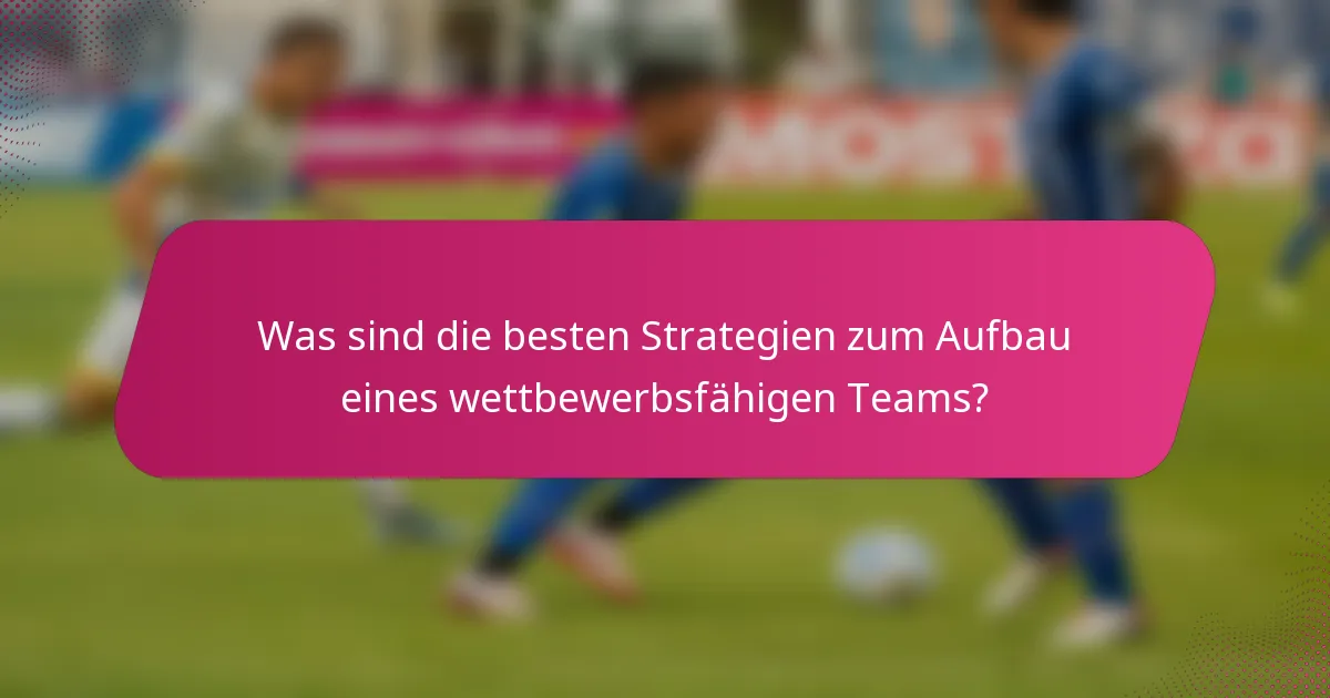 Was sind die besten Strategien zum Aufbau eines wettbewerbsfähigen Teams?